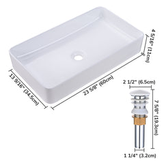 23x13in Bathroom Vessel Sink