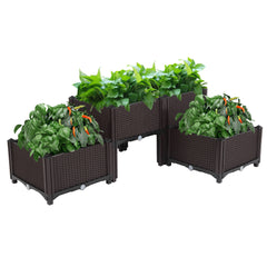 4Pcs Free Splicing Injection Planting Box Brown-dk