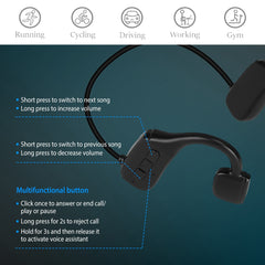 Wireless V5.1 Bone Conduction Headphone Open Ear Sports Wireless Headset with Mic IPX5 Sweatproof