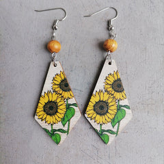 Vintage Boho Sunflower Earrings