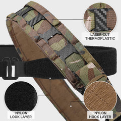 VOTAGOO Tactical Belt, 1.75'' MOLLE Battle Belt with Quick Release Buckle, Low Profile Laser-Cut Battle Belt for Range