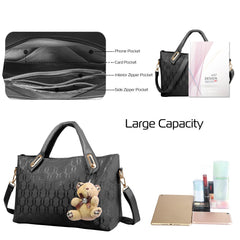 1Set/4Pcs Women Leather Handbag Lady Shoulder Bags Tote Satchel Purse Card Holder