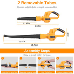 Cordless Leaf Blower Handheld Electric Battery Powered Air Blower Max 124MPH 300CFM with 2 Adjustable Speeds 2Pcs 18V 2000mA Battery and Charger for Yard Patio