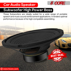 5 Core 6" Inch Car Subwoofer Pair - 300 Watt Audio Speaker High Power Bass Woofer 4 Ohm for Vehicle - WF 672 2 PCS