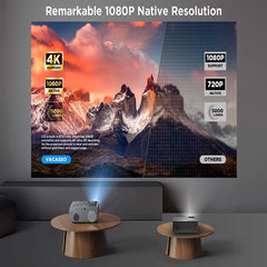 Projector with 5G WiFi and Bluetooth, VACASSO Native 1080P Portable Projector 4K Supported with Tripod, 11000L Movie Home Projector Compatible with HDMI/TV Stick/iOS/Android/PS5