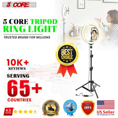 8" / 10" LED TIK Tok Ring Light with Tripod Stand Phone Holder Ringlight Stand for Makeup Tiktok Live Zoom Halo Light 5 Core RL8/ RL10