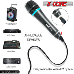 5 Core Handheld Wired Microphone Premium Dynamic Neodymium Unidirectional Mic W/Mesh Grille Metal Body ON/Off Switch 16ft Detachable Cable Suited for Singing, Speech, Karaoke with Clip + Bag- ND 26X