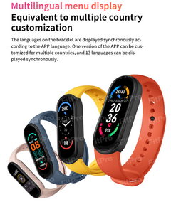 M6 Smart Bracelet Heart Rate Blood Pressure Bluetooth Music Weather Sleep Monitoring Smart Sports Bracelet