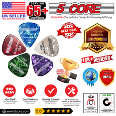 5 Core Guitar Picks 20 Pcs | Guitar Pick for Bass, Electric, Acoustic| Extra Heavy Gauge Durable Premium Celluloid Guitar Picks 1.2mm| 4xRed, 4xGreen, 4xWhite, 4xPurple, 4xBlue- G PICK EXH RGWPB 20PK