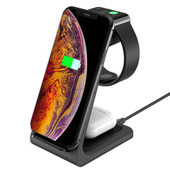 15W 3 in 1 Wireless Charger Dock Fast Charging Station Stand Holder