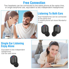 Wireless V5.3 TWS Earbuds In-Ear Stereo Headset Earphone Earpiece with Microphone Magnetic Charging Dock for Driving Working Traveling