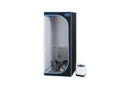 Full Size Portable Black Steam Sauna tent–Personal Home Spa, with Steam Generator, Remote Control, Foldable Chair, Timer and PVC Pipe Connector Easy to Install.Fast heating, with FCC Certification