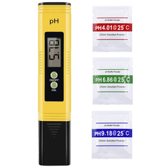 PH Meter 0.01 PH Battery Powder High Precision Water Quality EC Tester 0-14 PH Measurement Range For Aquarium Swimming Pool Digital Electric PH Meter LCD Tester Pocket Hydroponics Aquarium Water Test