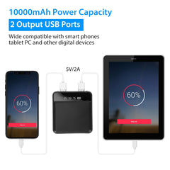 10000mAh Portable Power Bank Mini External Battery Pack Charger w/ Dual USB Ports