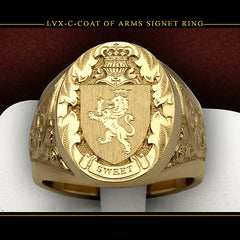 Crown Lion Shield Badge Ring Europe and America Copper Plated Plated Royal Seal Men's Ring Fashion Elegant Accessories