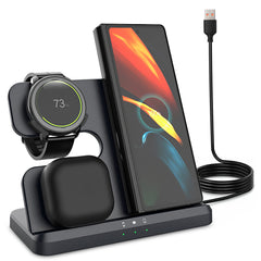 3 In 1 Fast Wireless Charger for Qi-enabled Phones Earphones Watches Wireless Charging Station