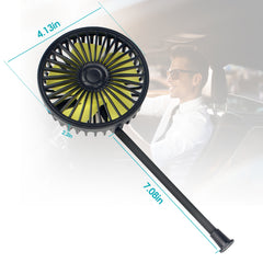 360º Rotatable Car Cooling Fan USB Vehicle Fan for Backseat Dashboard Window Clip Fan for Car Home with 3 Speeds