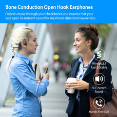 Wireless V5.1 Bone Conduction Headphone Open Ear Sports Wireless Headset with Mic IPX5 Sweatproof