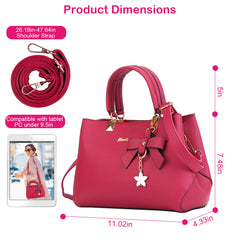 Women Soft Leather Handbag Tote Shoulder Crossbody Bag 7 Cells Zipper Purse Handle Bag