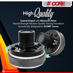 5 Core Compression Driver 1\" Exit Screw-On Horn 200W PMPO Tweeter Driver Unit High Frequency 8 Ohms 1\" Voice Coil 108dB Also-for Car Audio Speaker System 5C-D26