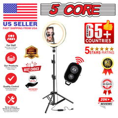 8" / 10" LED TIK Tok Ring Light with Tripod Stand Phone Holder Ringlight Stand for Makeup Tiktok Live Zoom Halo Light 5 Core RL8/ RL10